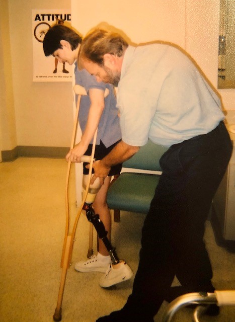 Diane taking her first steps at Duke University in 2002.