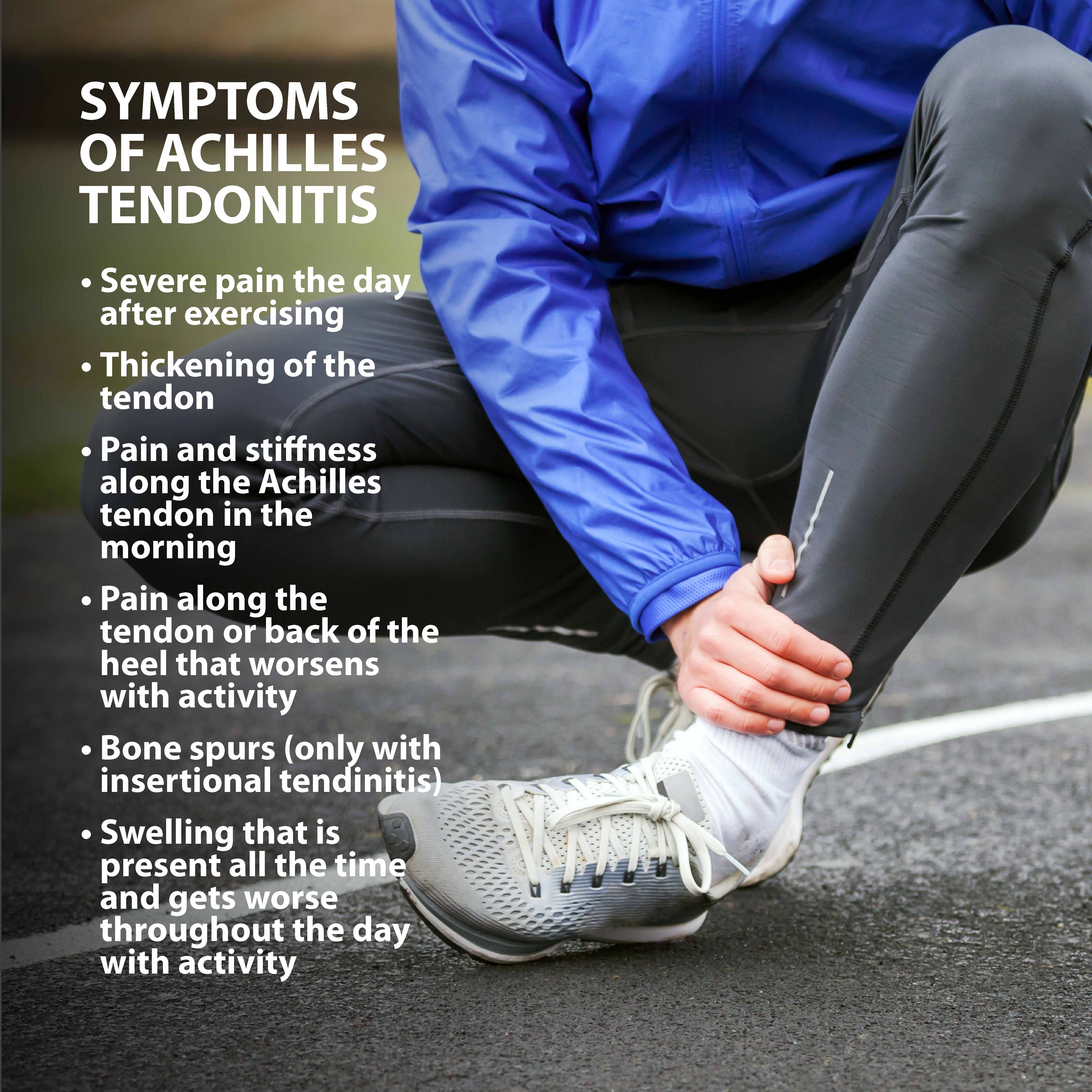 What are 2 signs of Achilles tendonitis?