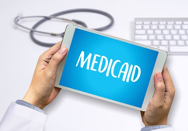 tablet showing the word, Medicaid