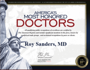 America's Most Honored Doctors - Roy Sanders award