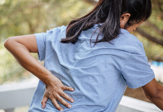 Woman with back pain