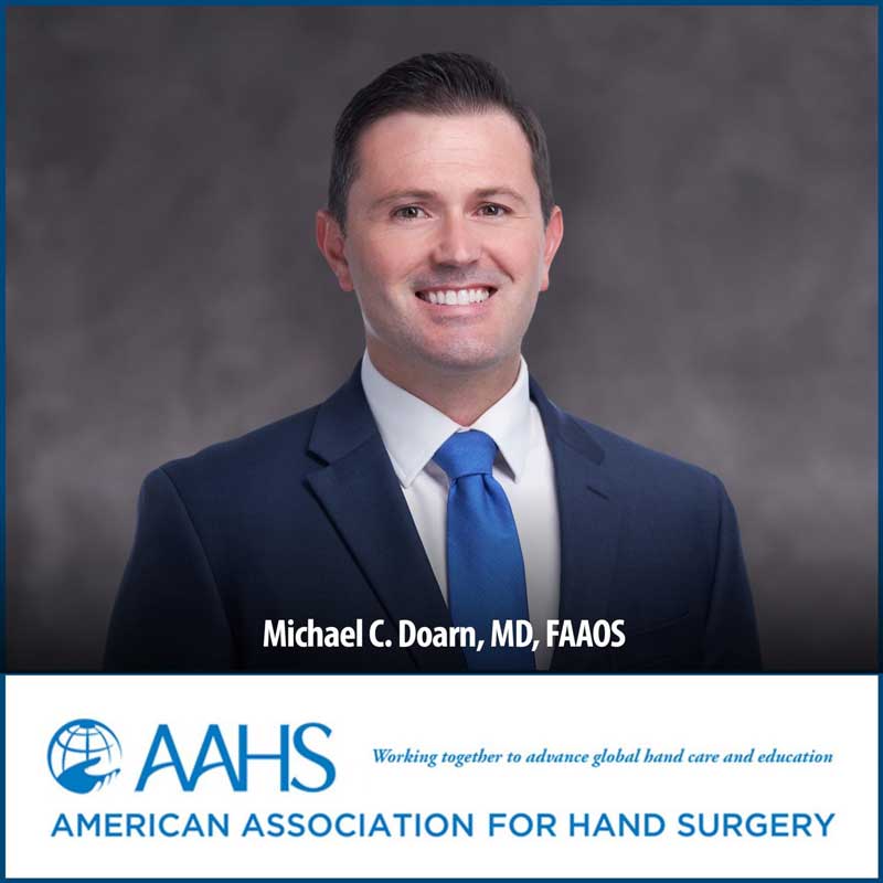 Poster of Dr. Doarn for American Association for Hand Surgery lecture