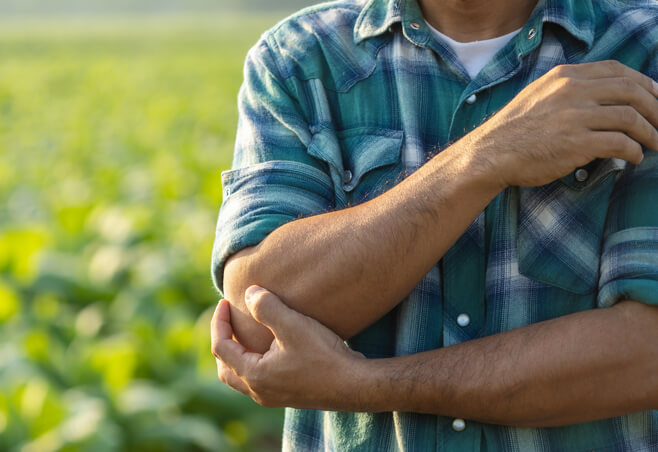 Man with elbow pain