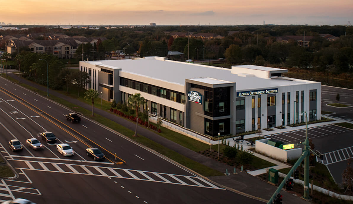 Aerial view of Florida Orthopedic Institute building