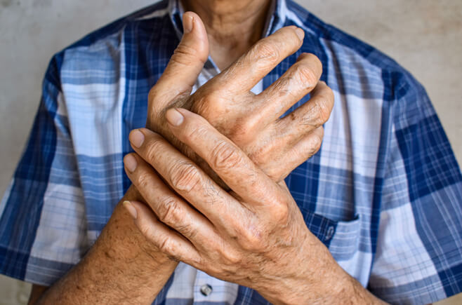 Man with hand pain