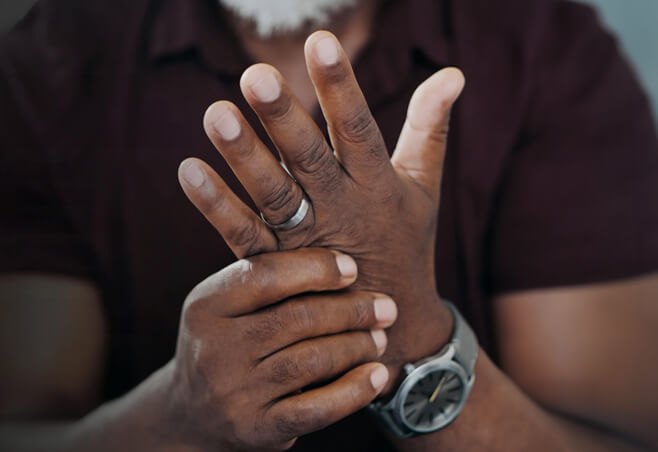 Man with hand pain