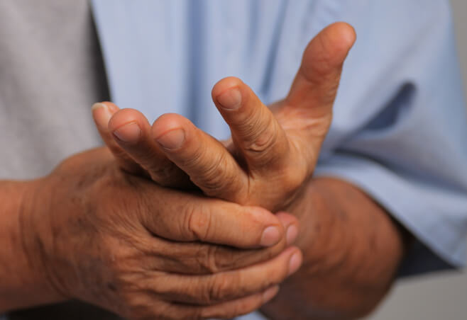 Man with hand pain