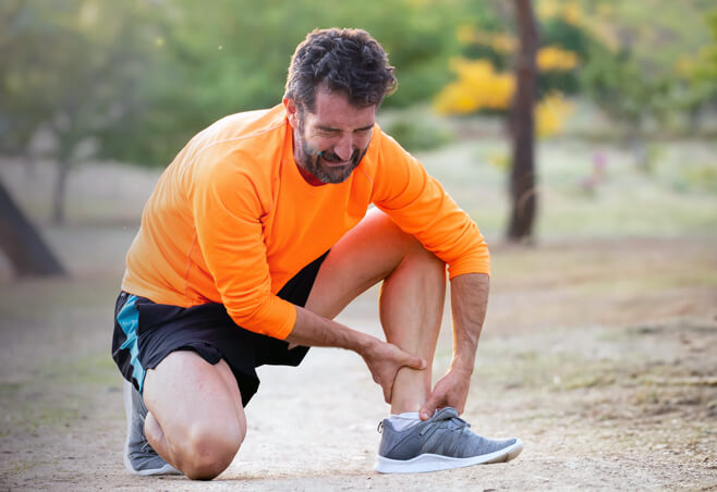 Athlete with a high ankle sprain