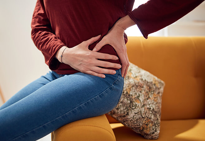 Woman with hip pain